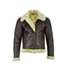 Men’s Genuine Brown Aviator Goat Skin Leather Bomber Jacket