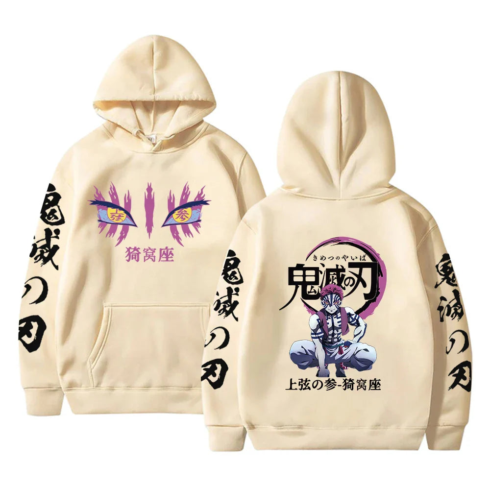 Demon Slayer Akaza's Hoodie for Men | Long Sleeve Anime Sweatshirt l Animeplaza