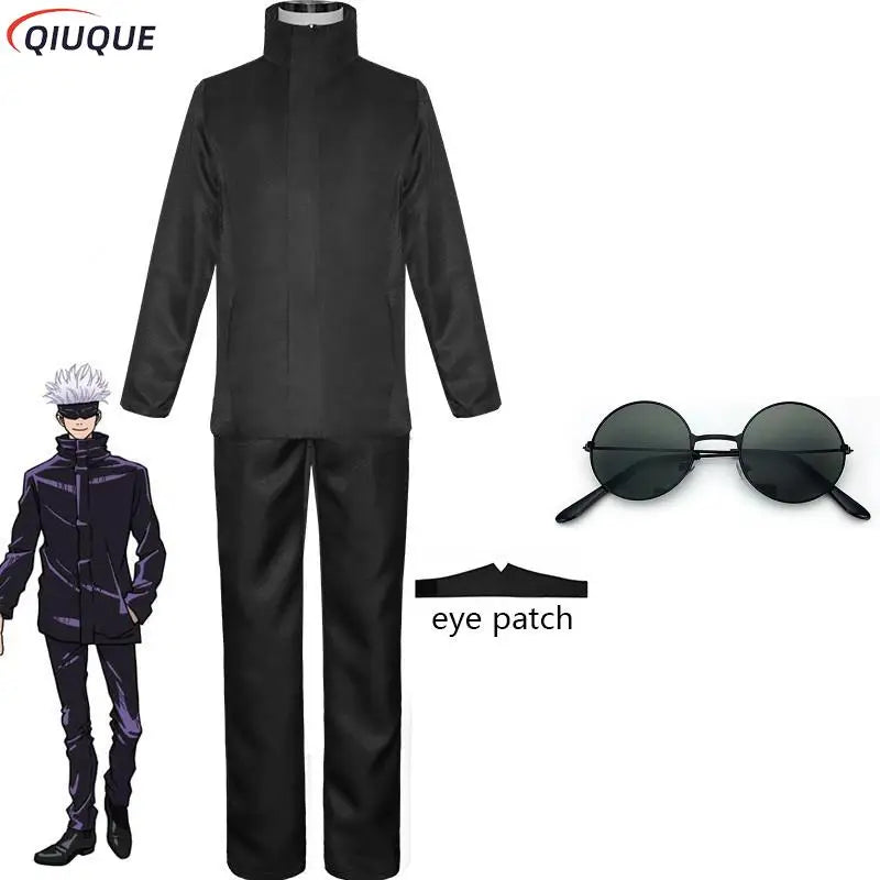 Blue Gojo Satoru Cosplay Costume with Eye Patch | Jujutsu Kaisen Anime | Animeplaza