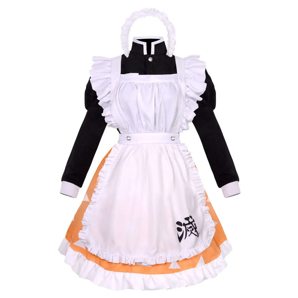 Inosuke, Tanjiro, Zenitsu, Nezuko & Shinobu Cosplay Costume – Lolita Maid Dress | Animeplaza