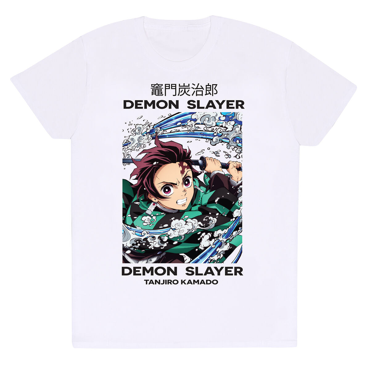 Demon Slayer Short Sleeve T-Shirt Whirlpool White Unisex | Anime Merchandise l Animeplaza