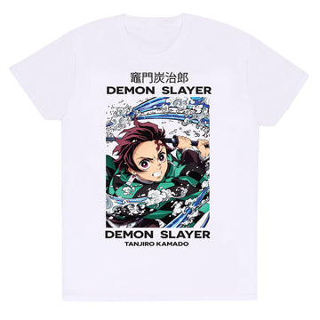 Demon Slayer Short Sleeve T-Shirt Whirlpool White Unisex | Anime Merchandise l Animeplaza