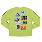 Eva Unit-01 Collage Lime Green Crew Neck Sweatshirt