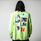 Eva Unit-01 Collage Lime Green Crew Neck Sweatshirt