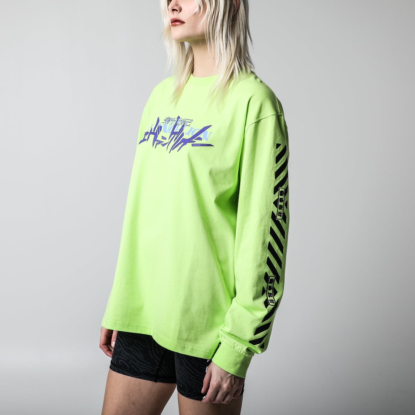 Eva Unit-01 Collage Lime Green Crew Neck Sweatshirt