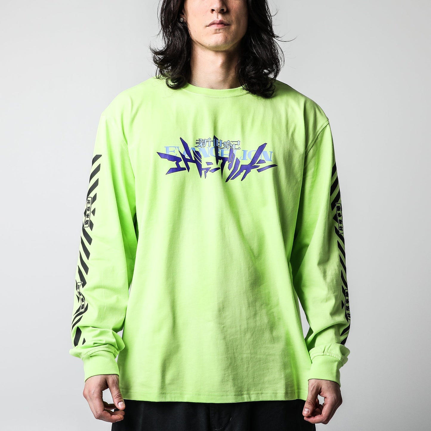 Eva Unit-01 Collage Lime Green Crew Neck Sweatshirt
