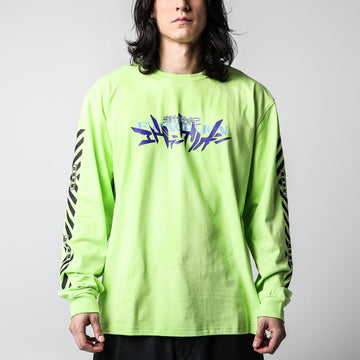 Eva Unit-01 Collage Lime Green Crew Neck Sweatshirt