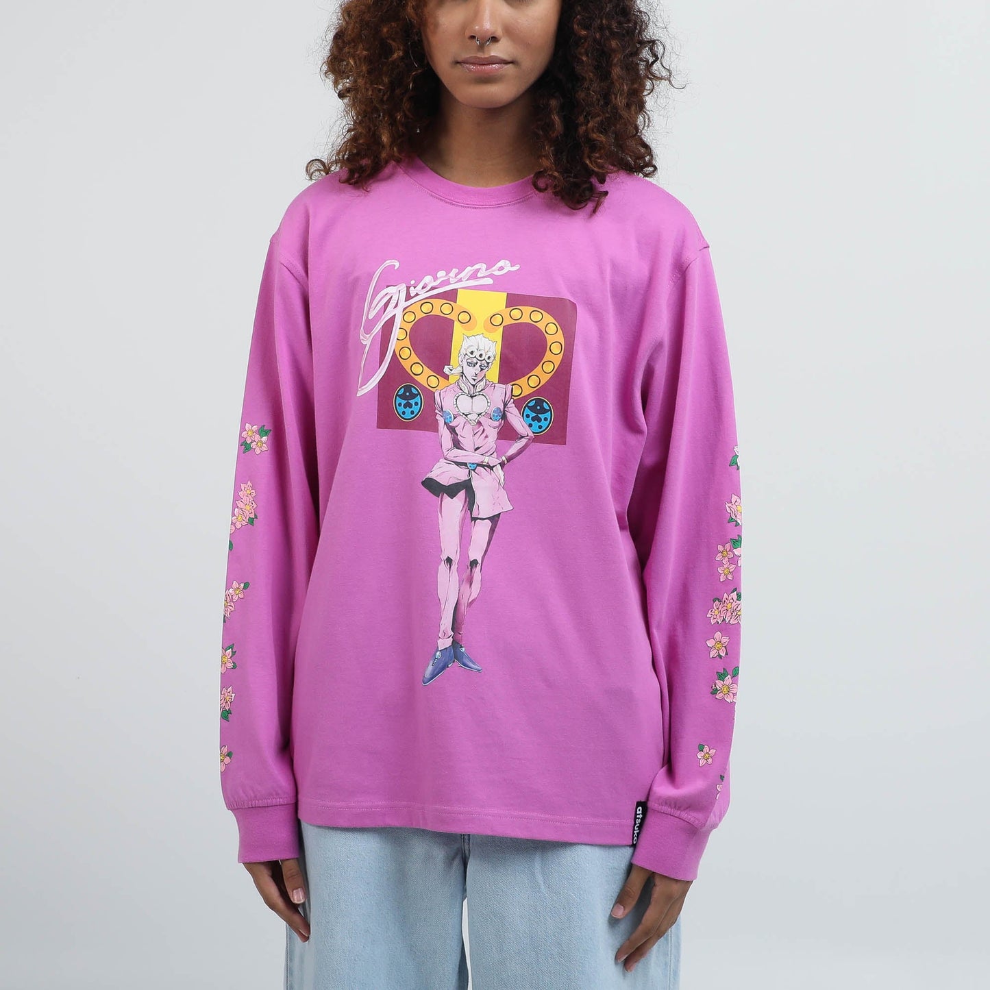 Golden Wind Giorno Floral Pink Long Sleeve