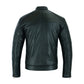 Men Slim Fit Vintage Genuine Sheep Leather Biker Jacket Black