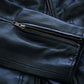 Men Slim Fit Vintage Genuine Sheep Leather Biker Jacket Black