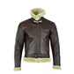 Men’s Genuine Brown Aviator Goat Skin Leather Bomber Jacket