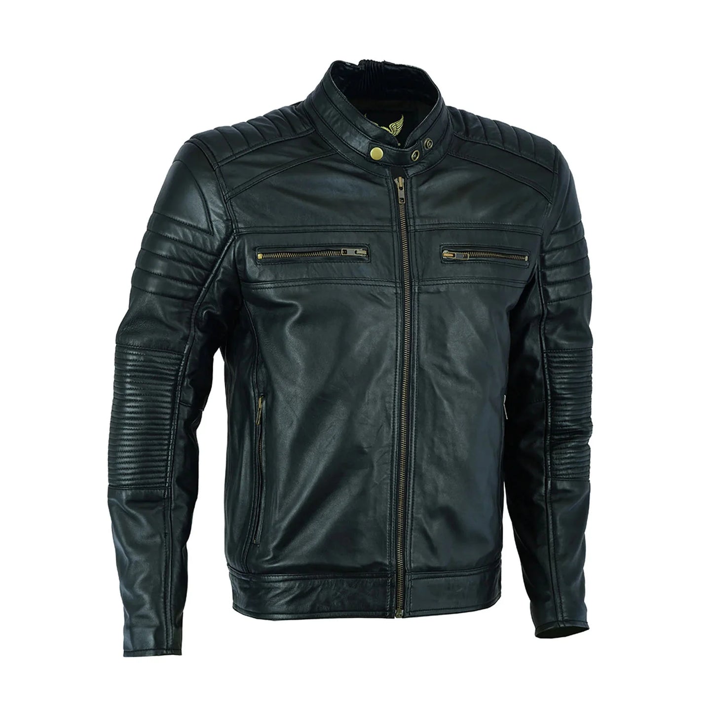 Men’s Genuine Lambskin Leather Slim Fit Motorcycle Biker Jacket