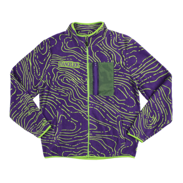 Eva Unit-01 Topography Pattern Purple Polar Fleece