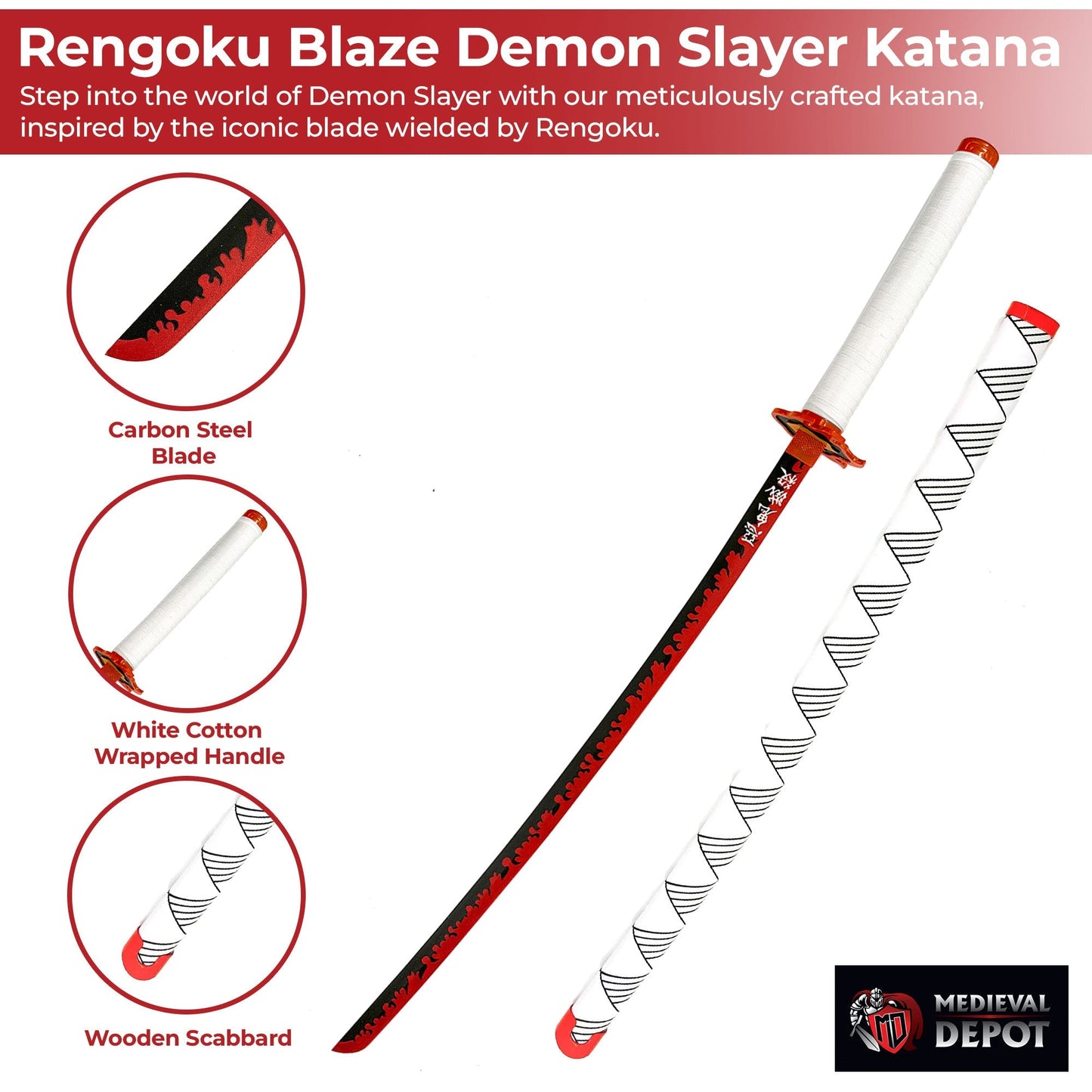 Kyojuro Rengoku Flame Katana Demon Slayer | Anime Merchandise l Animeplaza