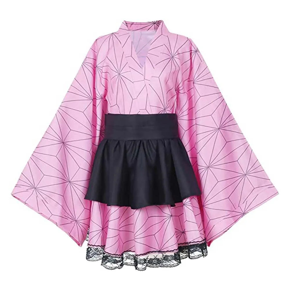 Inosuke, Tanjiro, Zenitsu, Nezuko & Shinobu Cosplay Costume – Lolita Maid Dress | Animeplaza