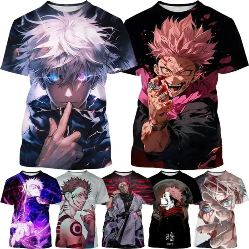 Gojo Satoru, Itadori Yuji & Sukuna 3D Print T-Shirt – Jujutsu Kaisen Anime Streetwear | Animeplaza