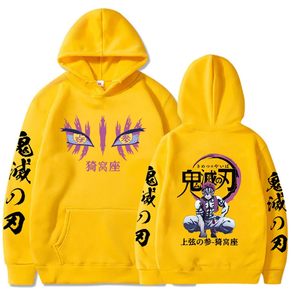 Demon Slayer Akaza's Hoodie for Men | Long Sleeve Anime Sweatshirt l Animeplaza