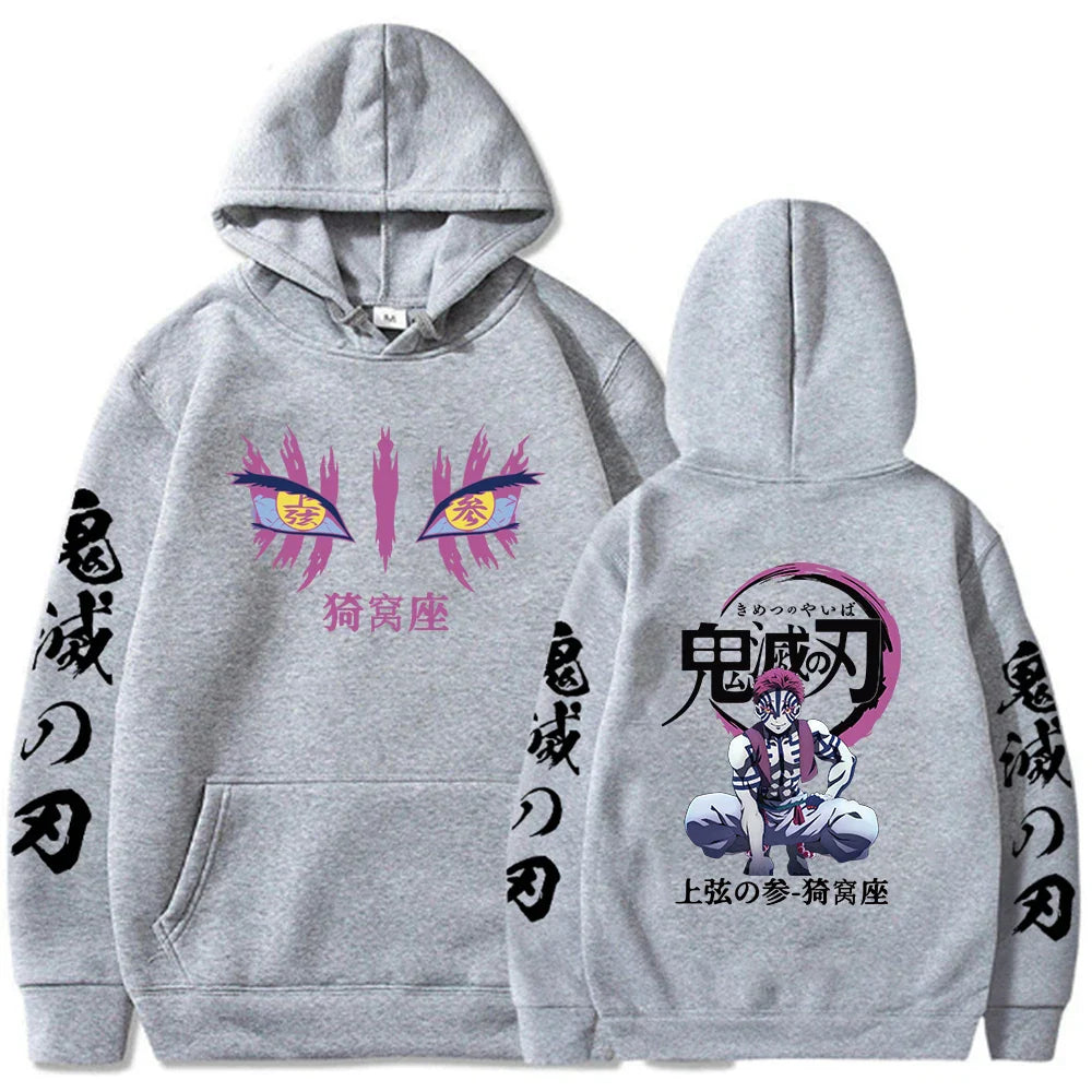 Demon Slayer Akaza's Hoodie for Men | Long Sleeve Anime Sweatshirt l Animeplaza