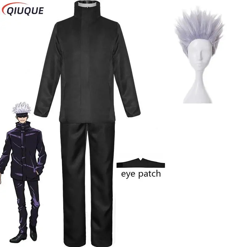 Blue Gojo Satoru Cosplay Costume with Eye Patch | Jujutsu Kaisen Anime | Animeplaza