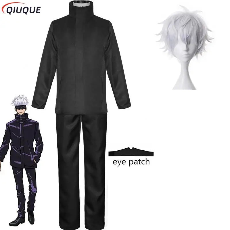 Blue Gojo Satoru Cosplay Costume with Eye Patch | Jujutsu Kaisen Anime | Animeplaza