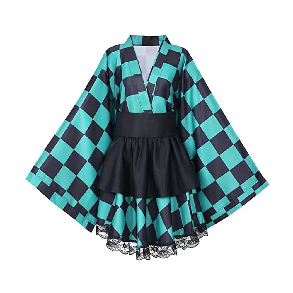 Inosuke, Tanjiro, Zenitsu, Nezuko & Shinobu Cosplay Costume – Lolita Maid Dress | Animeplaza
