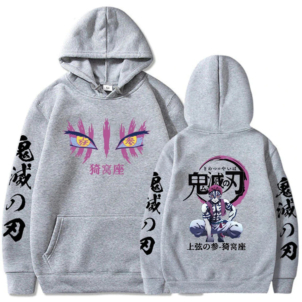 Demon Slayer Akaza's Hoodie for Men | Long Sleeve Anime Sweatshirt l Animeplaza