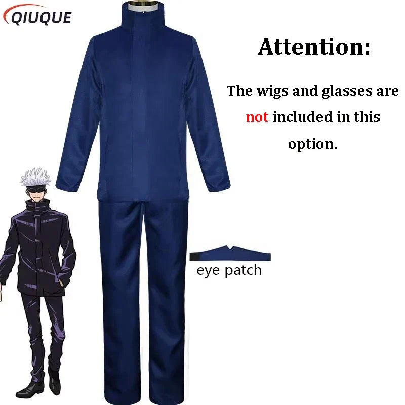 Blue Gojo Satoru Cosplay Costume with Eye Patch | Jujutsu Kaisen Anime | Animeplaza