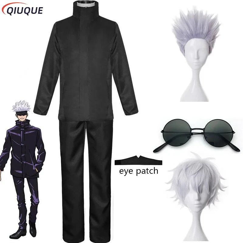Blue Gojo Satoru Cosplay Costume with Eye Patch | Jujutsu Kaisen Anime | Animeplaza