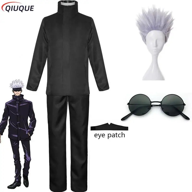 Blue Gojo Satoru Cosplay Costume with Eye Patch | Jujutsu Kaisen Anime | Animeplaza