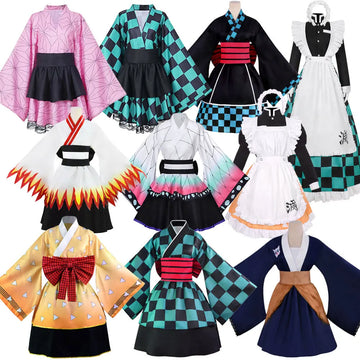 Inosuke, Tanjiro, Zenitsu, Nezuko & Shinobu Cosplay Costume – Lolita Maid Dress | Animeplaza