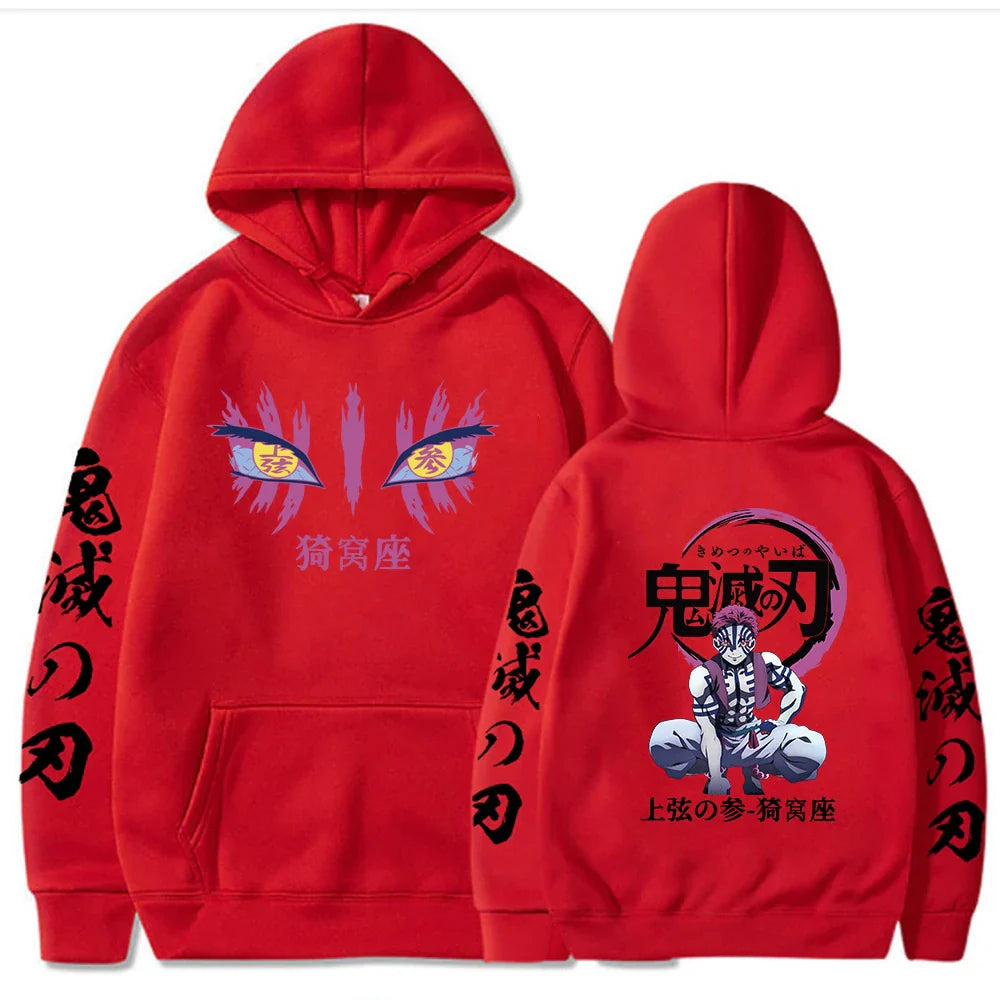 Demon Slayer Akaza's Hoodie for Men | Long Sleeve Anime Sweatshirt l Animeplaza