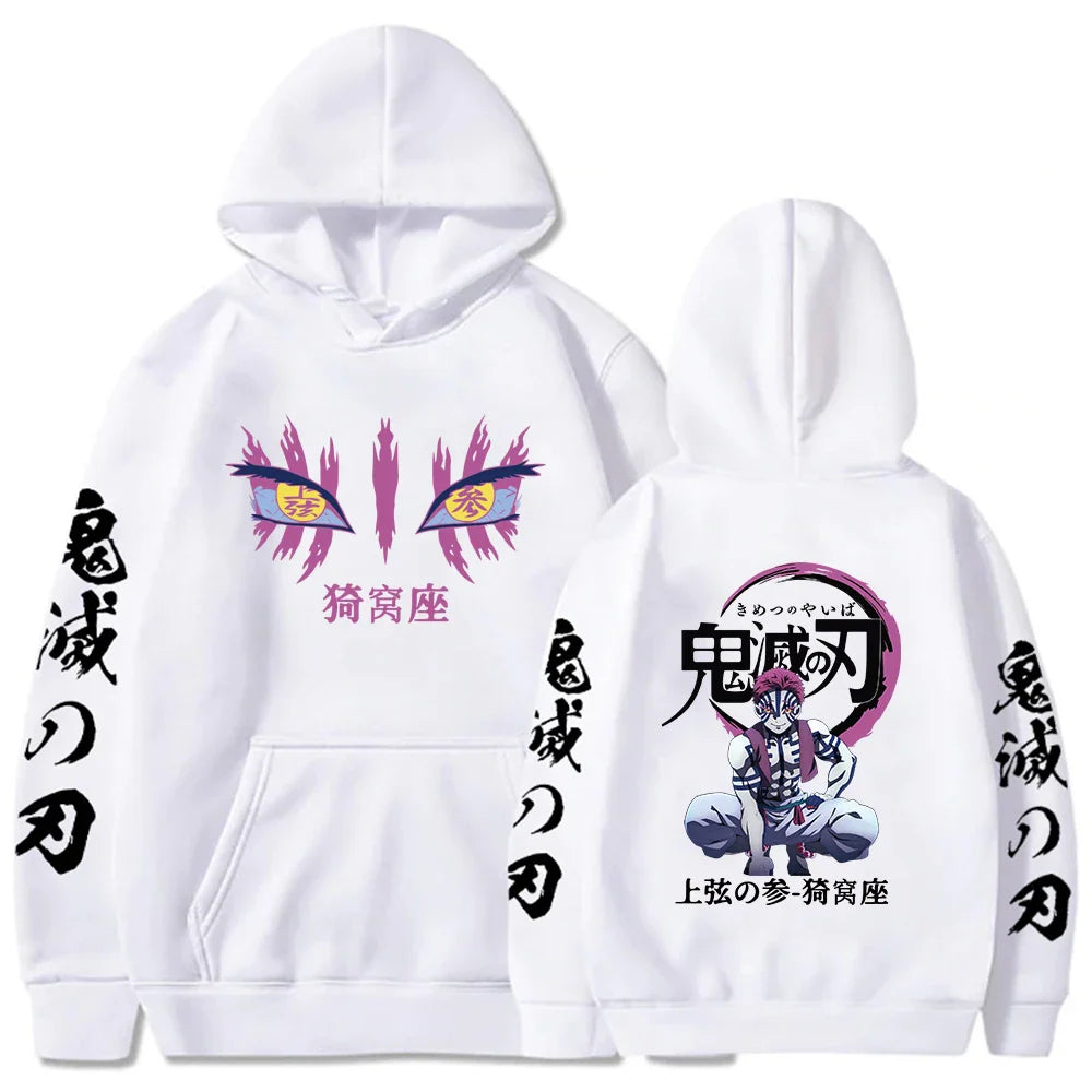 Demon Slayer Akaza's Hoodie for Men | Long Sleeve Anime Sweatshirt l Animeplaza