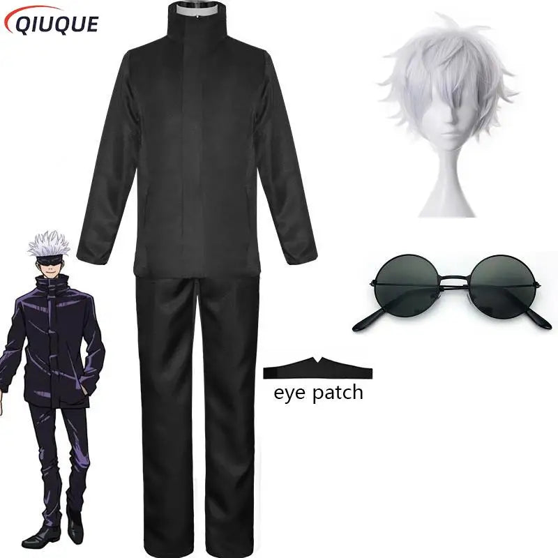 Blue Gojo Satoru Cosplay Costume with Eye Patch | Jujutsu Kaisen Anime | Animeplaza