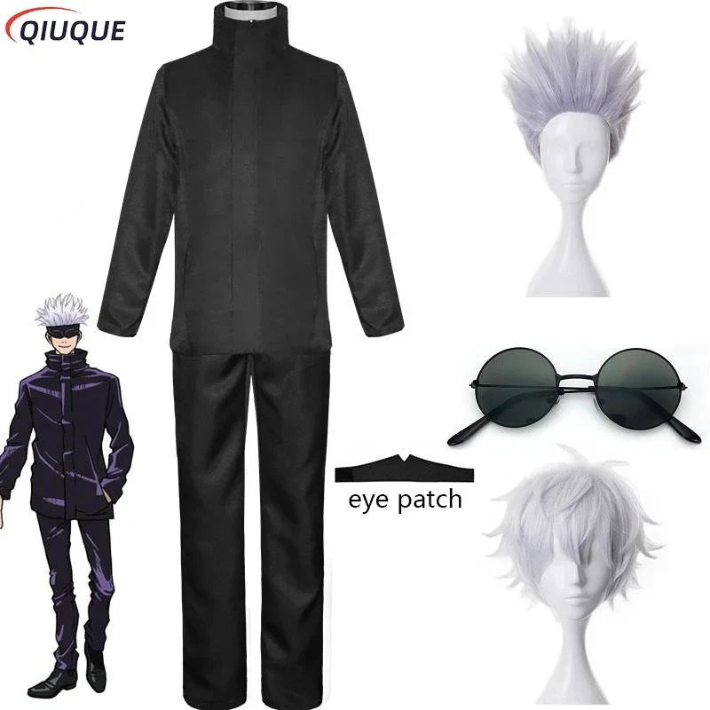 Blue Gojo Satoru Cosplay Costume with Eye Patch | Jujutsu Kaisen Anime | Animeplaza