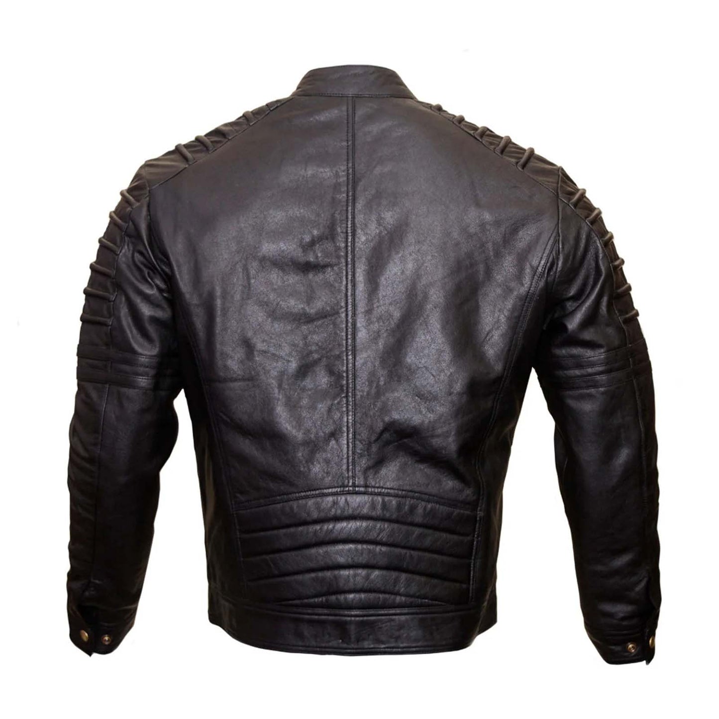 Men Black Designer Premium Sheep Slim Fit Biker Leather Jacket