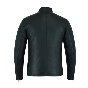 Men’s Real Leather Biker Café Racer Jacket