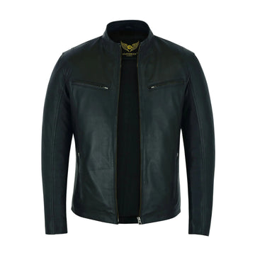 Men’s Real Leather Biker Café Racer Jacket
