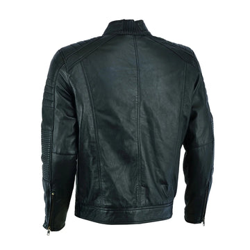 Men’s Genuine Lambskin Leather Slim Fit Motorcycle Biker Jacket